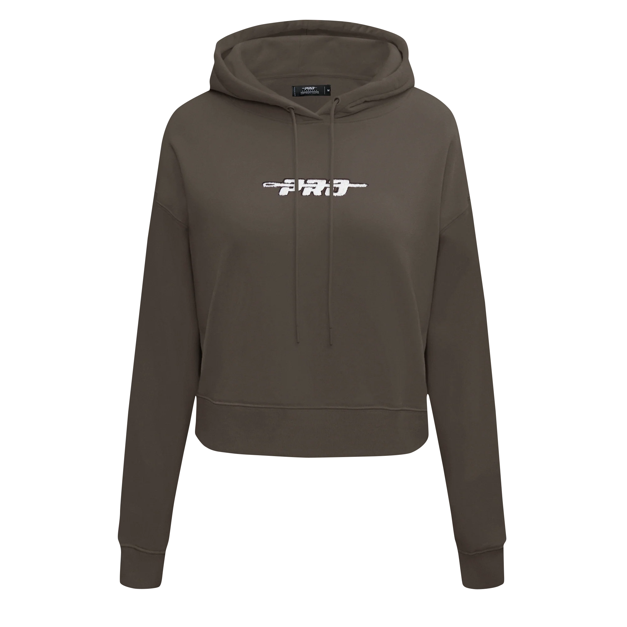 PRO STANDARD CLASSIC CHENILLE WHT LOGO WOMEN'S FLC CROPPED PO HOODIE (DARK TAUPE)