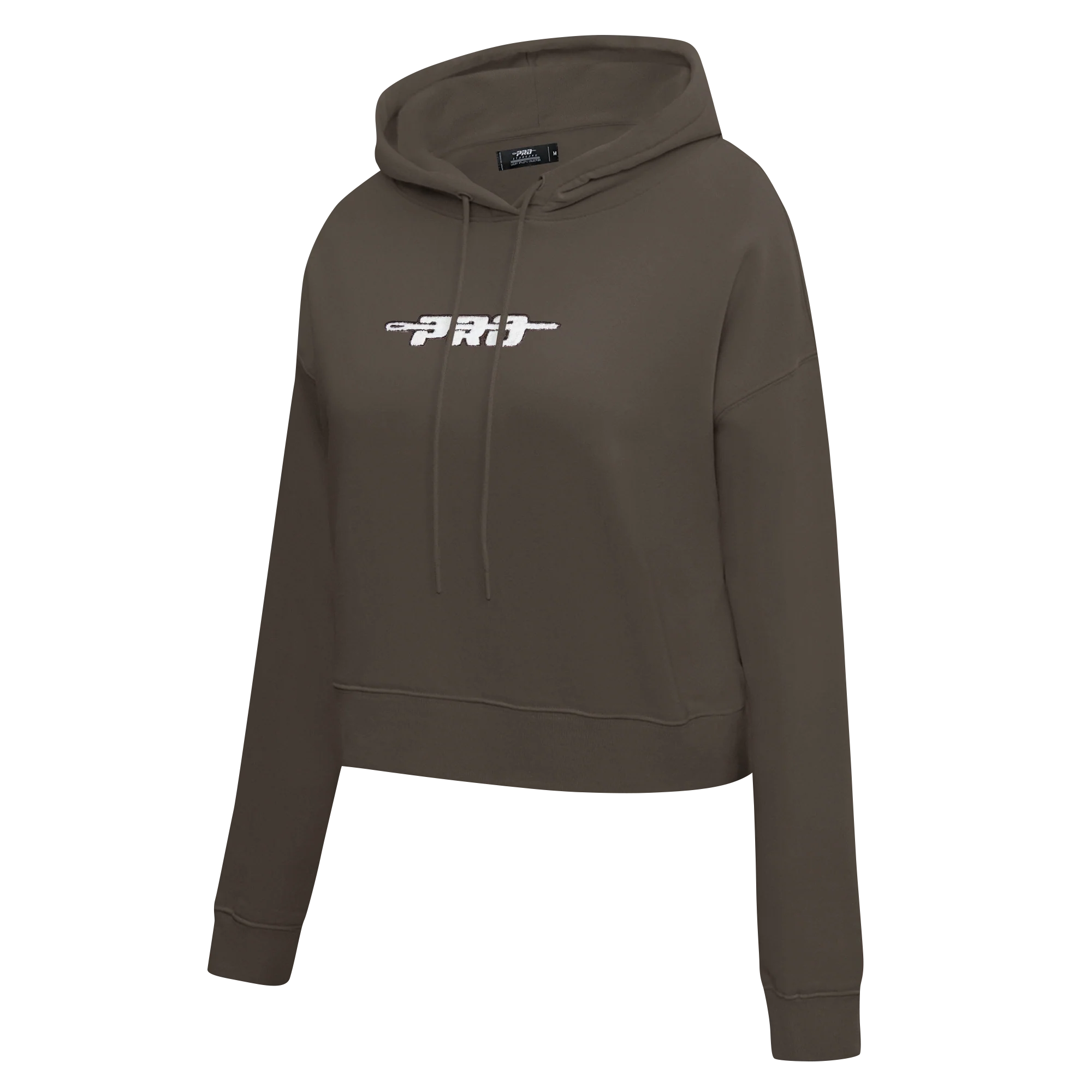 PRO STANDARD CLASSIC CHENILLE WHT LOGO WOMEN'S FLC CROPPED PO HOODIE (DARK TAUPE) - Image 2
