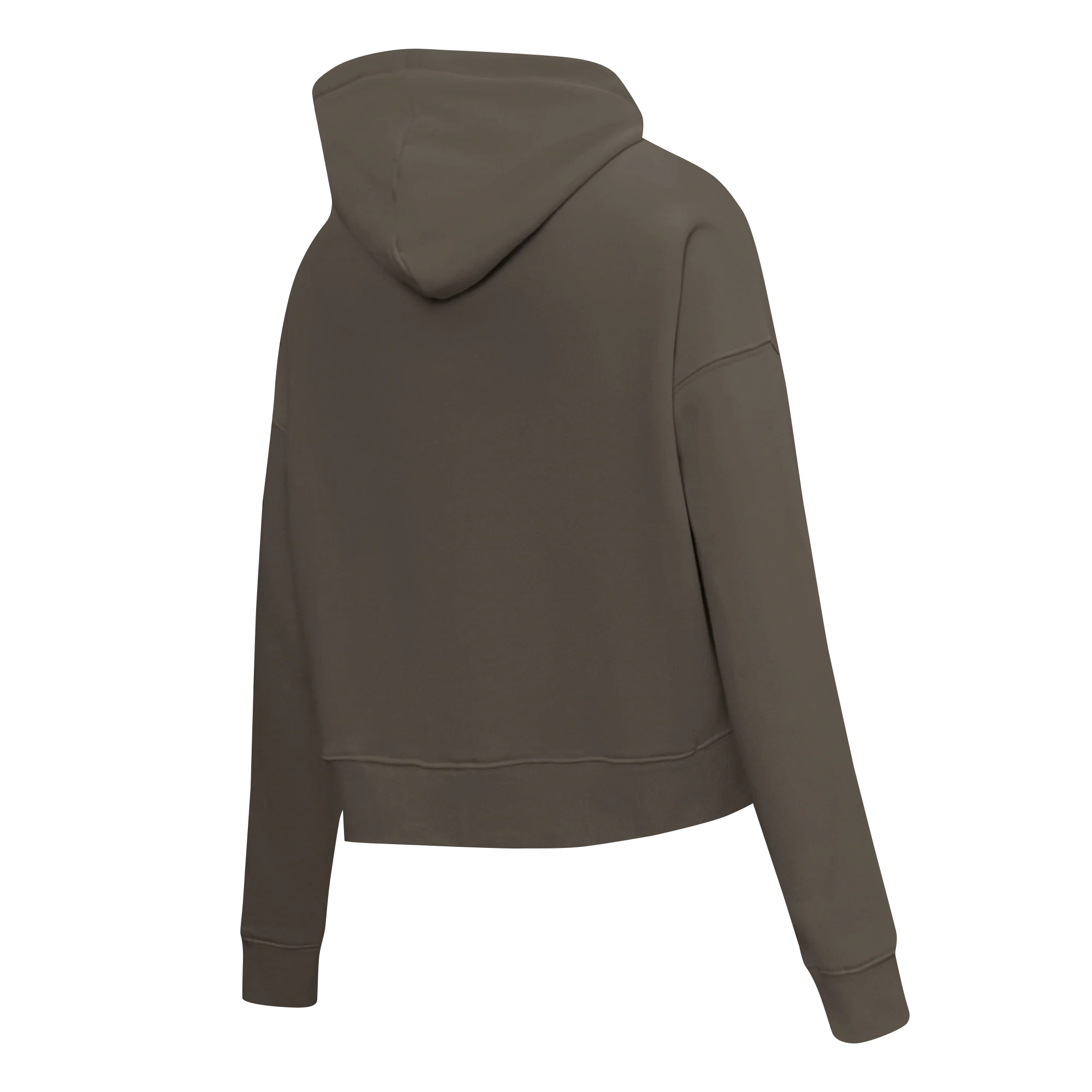 PRO STANDARD CLASSIC CHENILLE WHT LOGO WOMEN'S FLC CROPPED PO HOODIE (DARK TAUPE) - Image 4