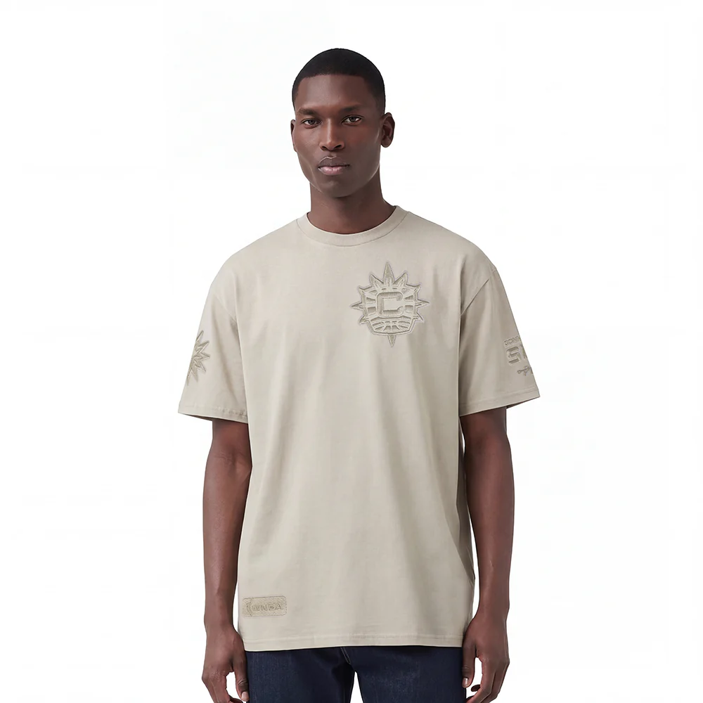 WNBA CONNECTICUT SUN NEUTRAL MEN'S COTTON JERSEY DROP SHOULDER TEE (TAUPE)