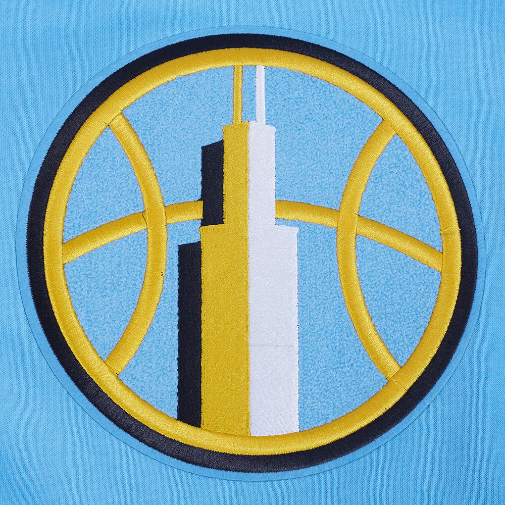 WNBA CHICAGO SKY CLASSIC CHENILLE MEN'S DOUBLE KNIT PULLOVER HOODIE (UNIVERSITY BLUE) - Image 13