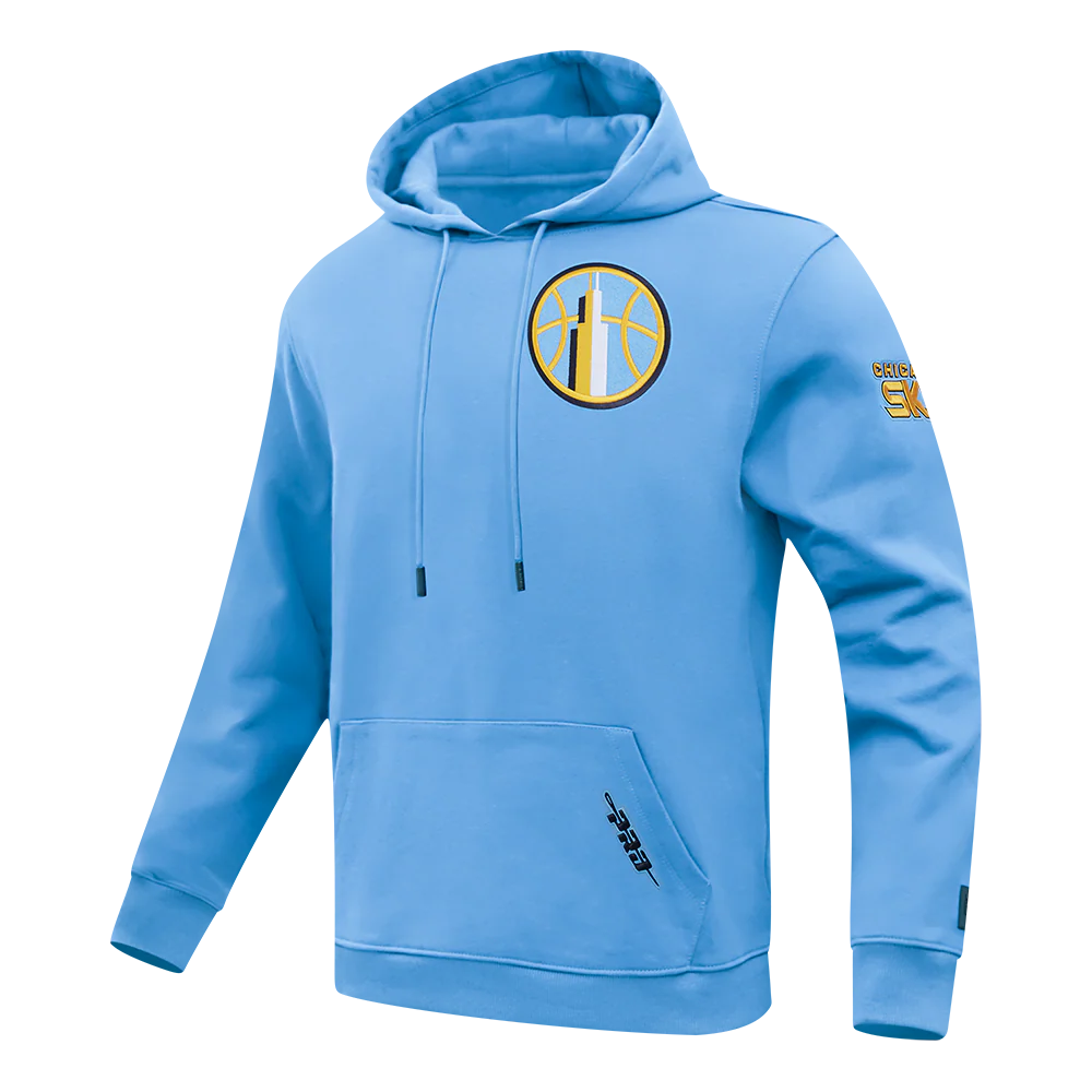 WNBA CHICAGO SKY CLASSIC CHENILLE MEN'S DOUBLE KNIT PULLOVER HOODIE (UNIVERSITY BLUE) - Image 4