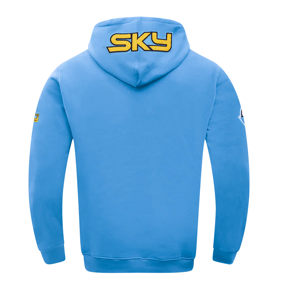 WNBA CHICAGO SKY CLASSIC CHENILLE MEN'S DOUBLE KNIT PULLOVER HOODIE (UNIVERSITY BLUE) - Image 5