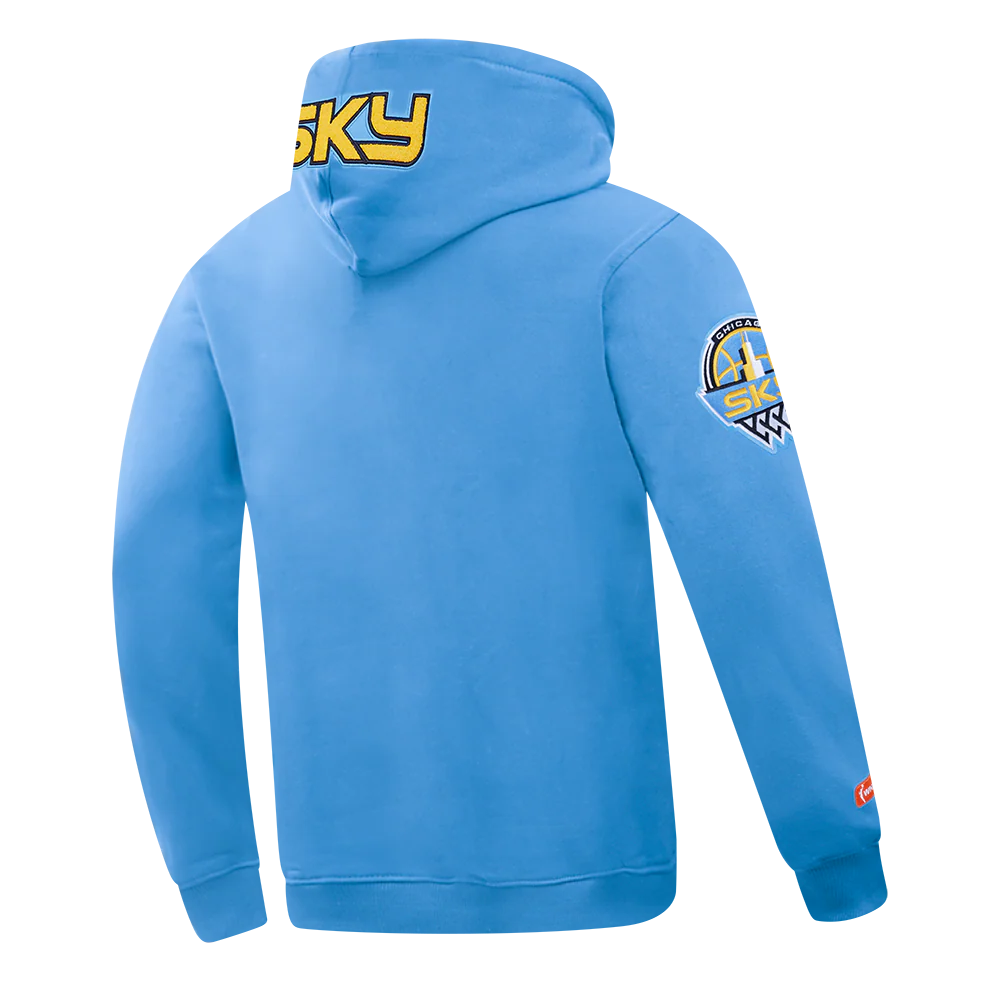 WNBA CHICAGO SKY CLASSIC CHENILLE MEN'S DOUBLE KNIT PULLOVER HOODIE (UNIVERSITY BLUE) - Image 6