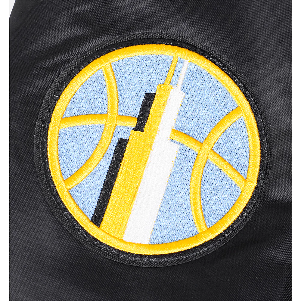 WNBA CHICAGO SKY CITY RANSOM MEN'S RIB SATIN JACKET (BLACK) - Image 6