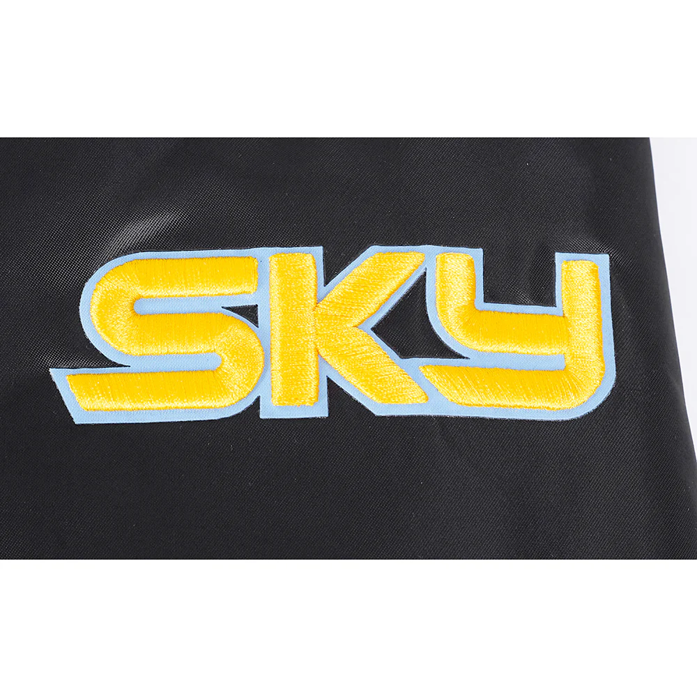 WNBA CHICAGO SKY CITY RANSOM MEN'S RIB SATIN JACKET (BLACK) - Image 7