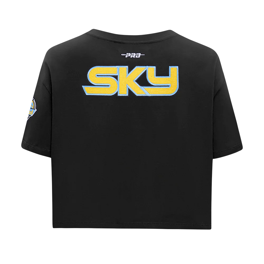 WNBA CHICAGO SKY CLASSIC ESSENTIALS WOMEN'S SINGLE JERSEY BOXY TEE (BLACK) - Image 3