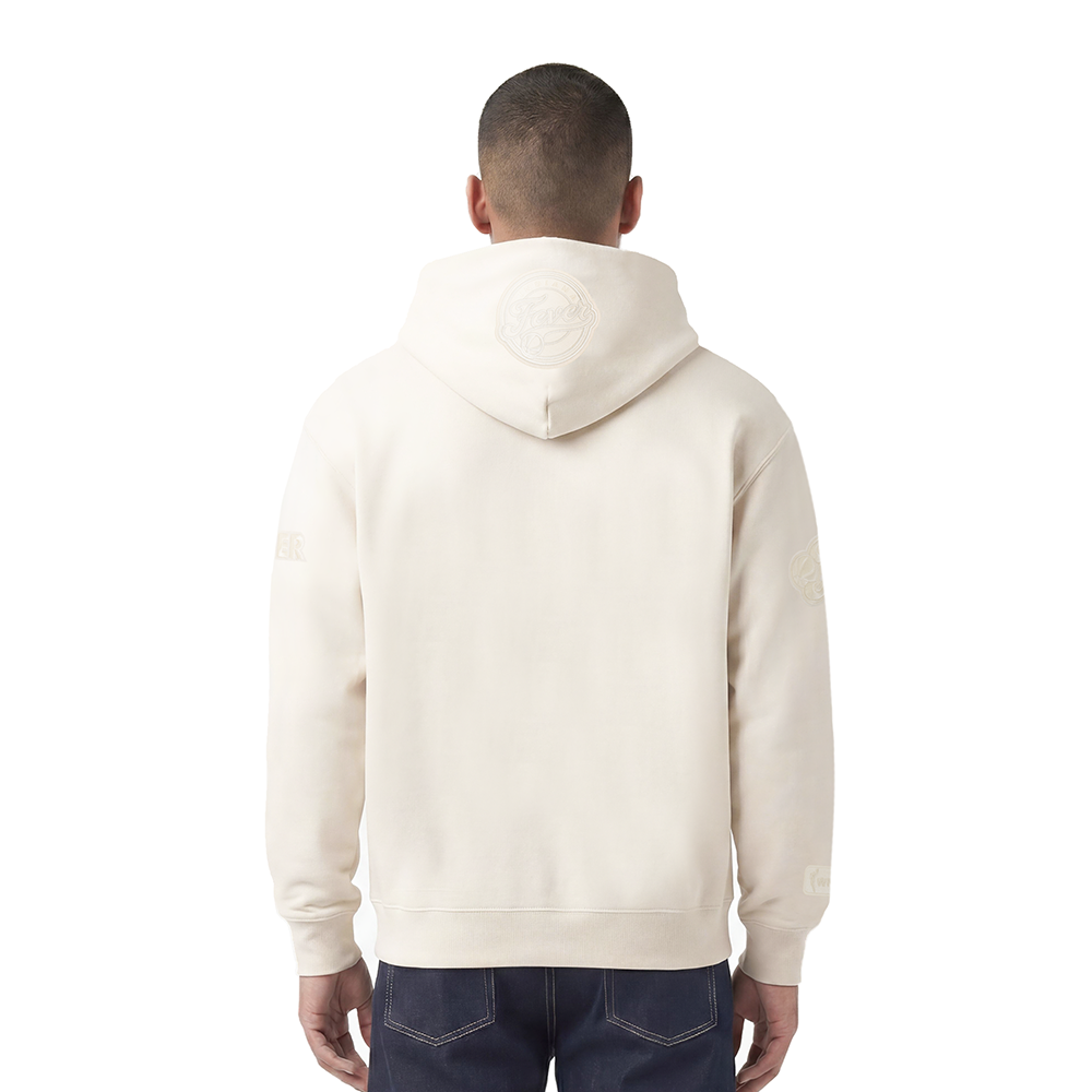 WNBA INDIANA FEVER NEUTRAL MEN'S DROP SHOULDER FLEECE PULLOVER HOODIE (EGGSHELL) - Image 2