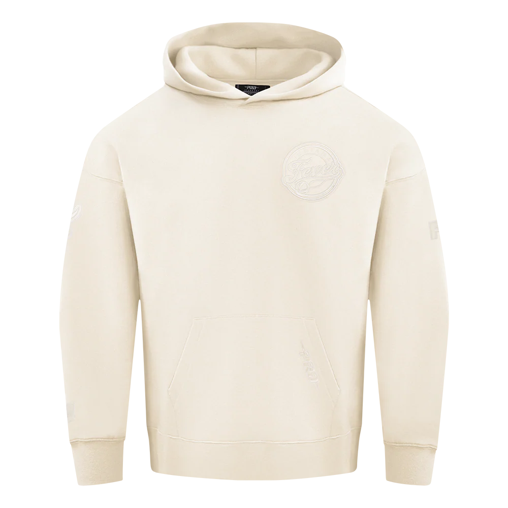 WNBA INDIANA FEVER NEUTRAL MEN'S DROP SHOULDER FLEECE PULLOVER HOODIE (EGGSHELL) - Image 3