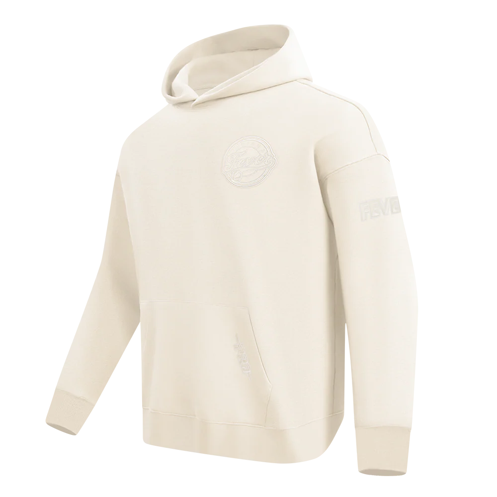 WNBA INDIANA FEVER NEUTRAL MEN'S DROP SHOULDER FLEECE PULLOVER HOODIE (EGGSHELL) - Image 4