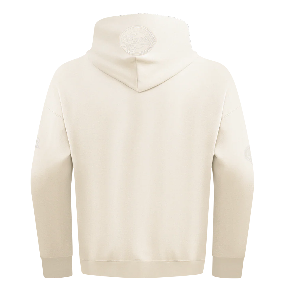 WNBA INDIANA FEVER NEUTRAL MEN'S DROP SHOULDER FLEECE PULLOVER HOODIE (EGGSHELL) - Image 5