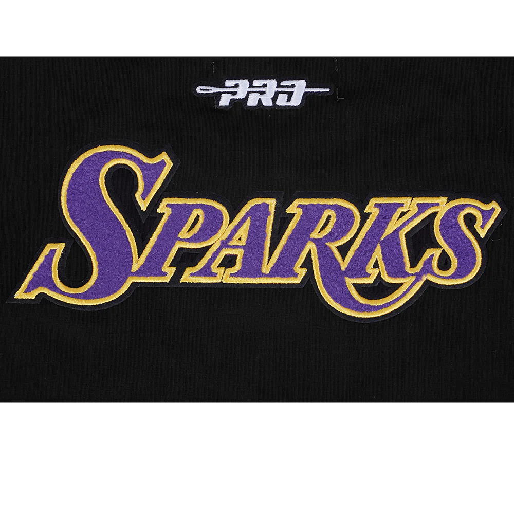 WNBA LOS ANGELES SPARKS CLASSIC ESSENTIALS WOMEN'S SINGLE JERSEY BOXY TEE (BLACK) - Image 7