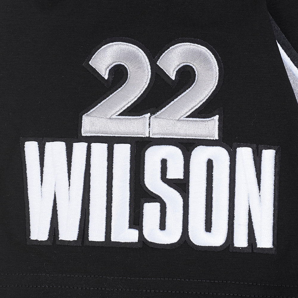 WNBA LAS VEGAS ACES A'JA WILSON #22 CLASSIC PLAYER NAME AND NUMBER MEN'S SINGLE JERSEY TEE (BLACK) - Image 9