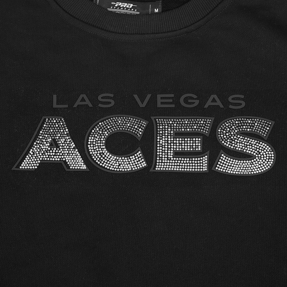 WNBA LAS VEGAS ACES JEWELS WOMEN'S FLEECE CREWNECK (BLACK) - Image 6