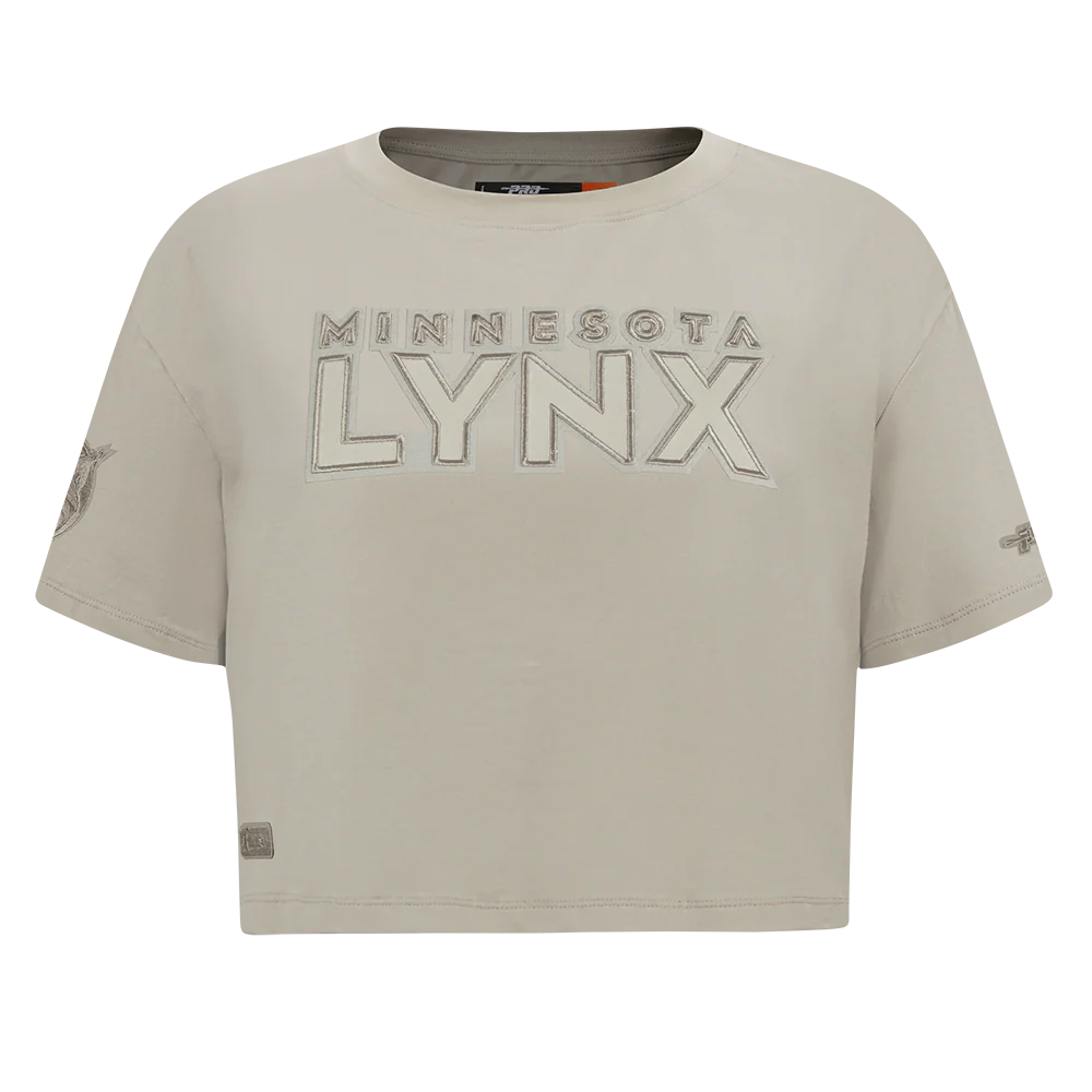 WNBA MINNESOTA LYNX NEUTRAL WOMEN'S SINGLE JERSEY BOXY TEE (TAUPE) - Image 3
