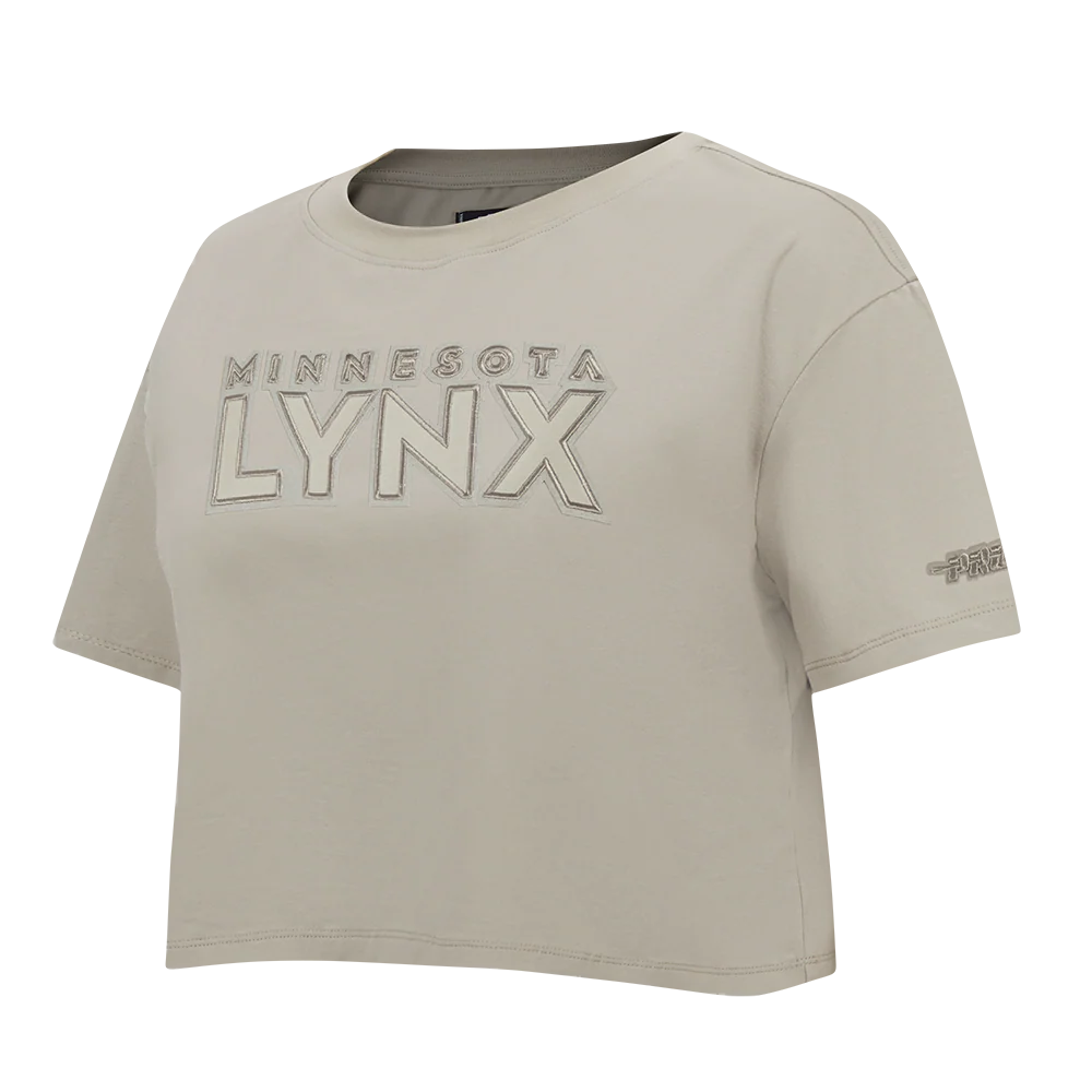 WNBA MINNESOTA LYNX NEUTRAL WOMEN'S SINGLE JERSEY BOXY TEE (TAUPE) - Image 4