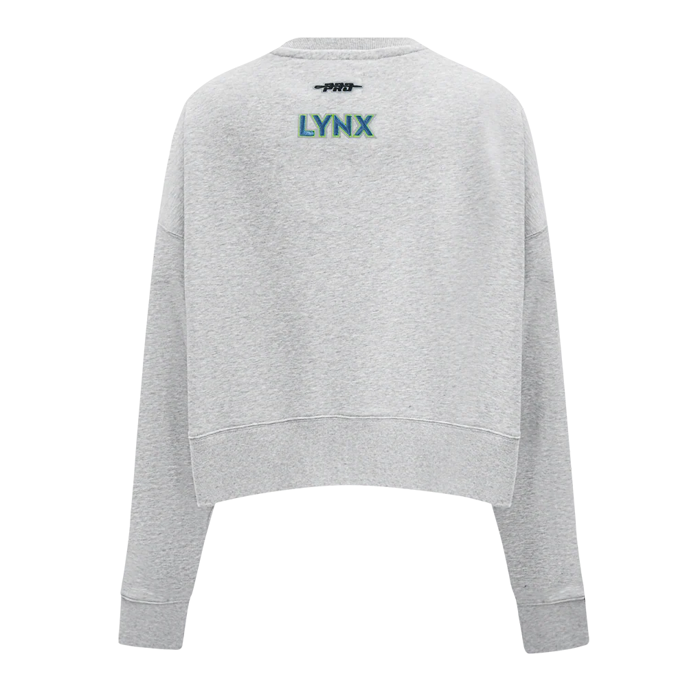 WNBA MINNESOTA LYNX CLASSIC ESSENTIALS WOMEN'S FLEECE CREWNECK (HEATHER GREY) - Image 4