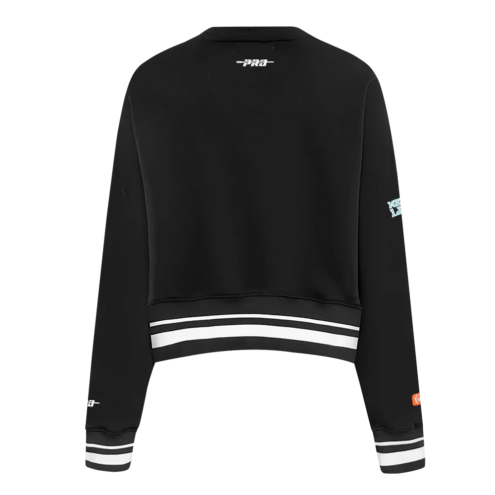 WNBA  NEW YORK LIBERTY RETRO CLASSICS WOMEN'S RIB FLEECE CREWNECK (BLACK) - Image 3