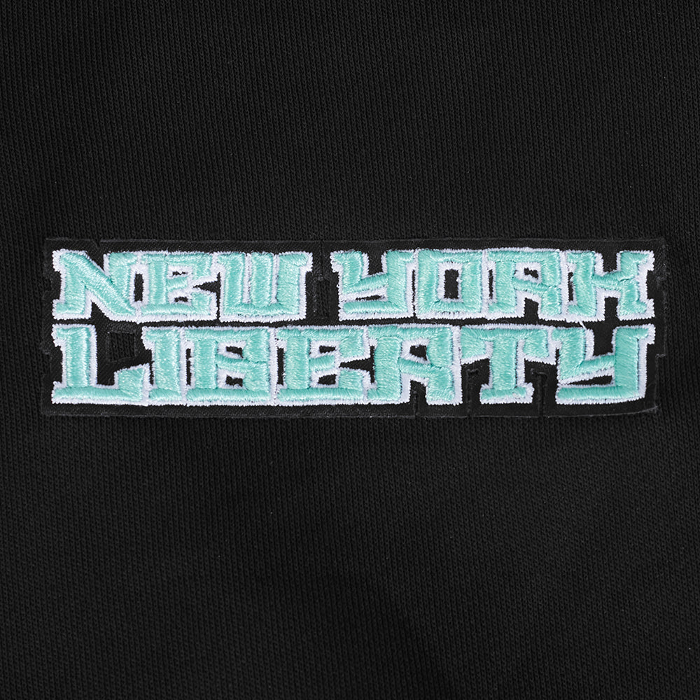 WNBA  NEW YORK LIBERTY RETRO CLASSICS WOMEN'S RIB FLEECE CREWNECK (BLACK) - Image 5