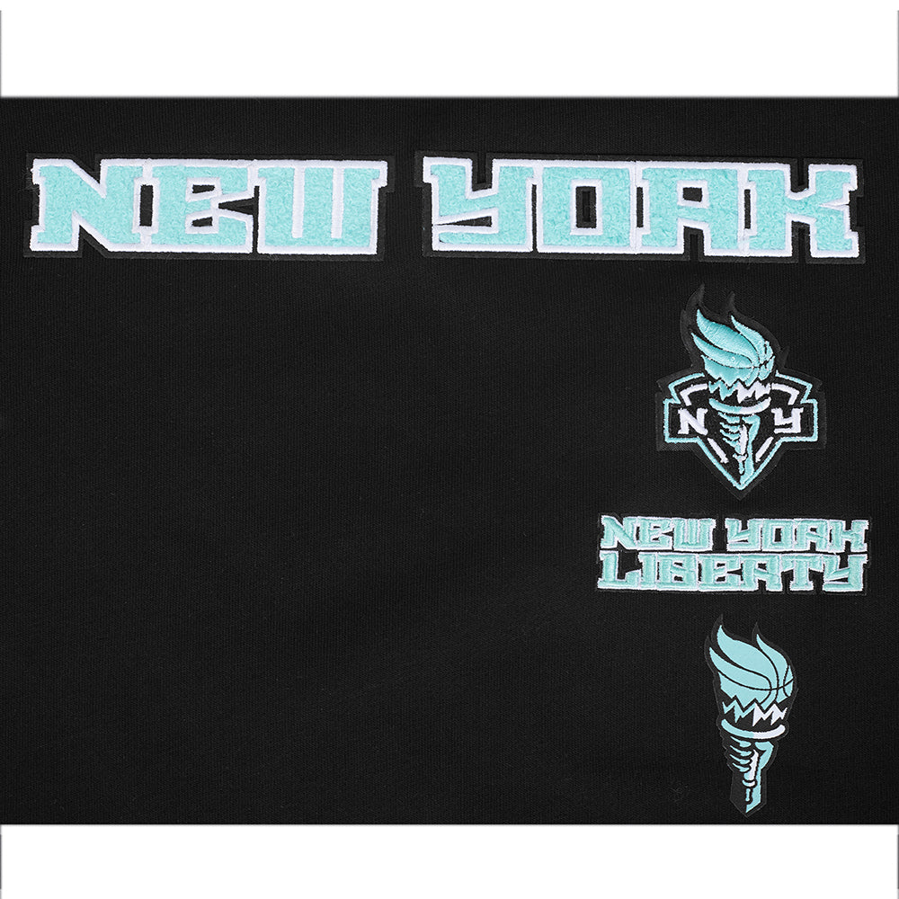 WNBA  NEW YORK LIBERTY RETRO CLASSICS WOMEN'S RIB FLEECE CREWNECK (BLACK) - Image 6