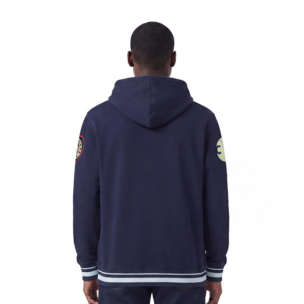 LIGA MX CLUB AMERICA LETTERMAN MEN'S PULL OVER HOODIE (MIDNIGHT NAVY) - Image 2