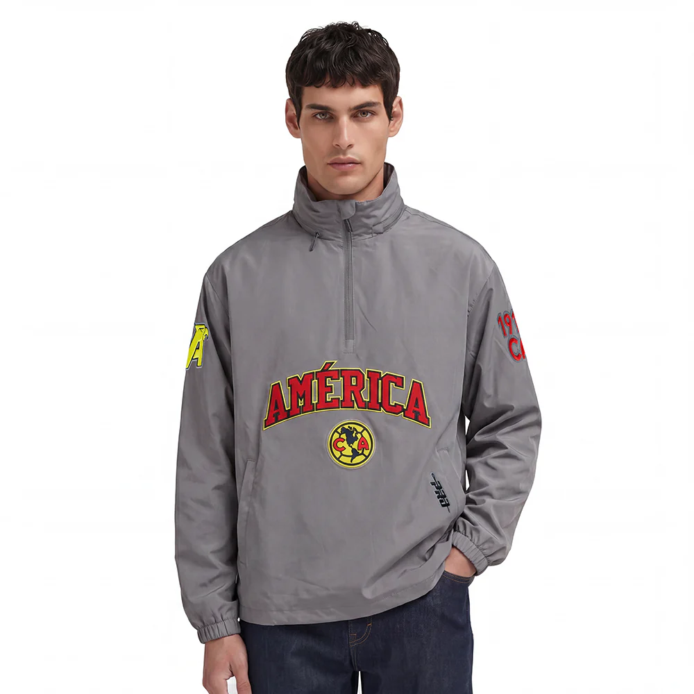 LIGA MX CLUB AMERICA PRE GAME MEN'S JACKET (GRAY) - Image 2