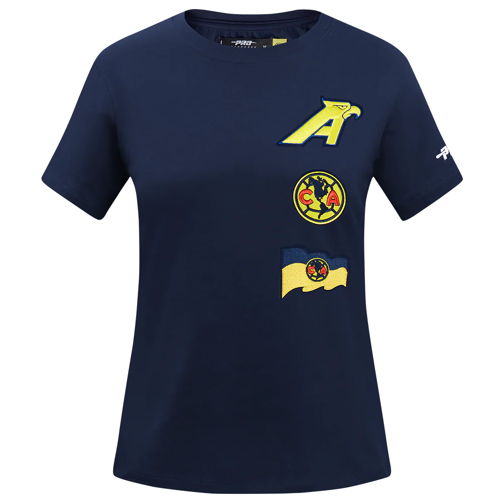 LIGA MX CLUB AMERICA STADIUM WOMEN'S SHORT SLEEVE SLIM FIT TEE (MIDNIGHT NAVY)