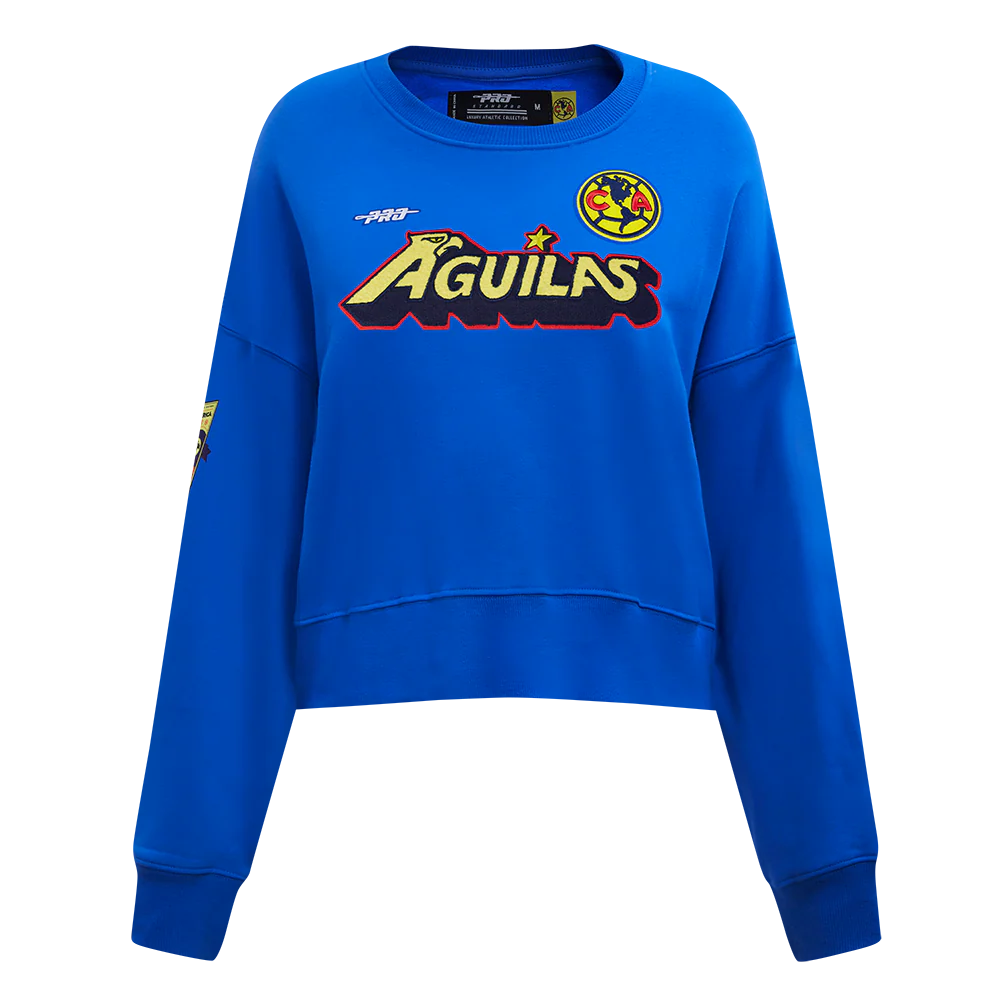 LIGA MX CLUB AMERICA STADIUM WOMEN'S DOUBLE KNIT CREWNECK (ROYAL BLUE)