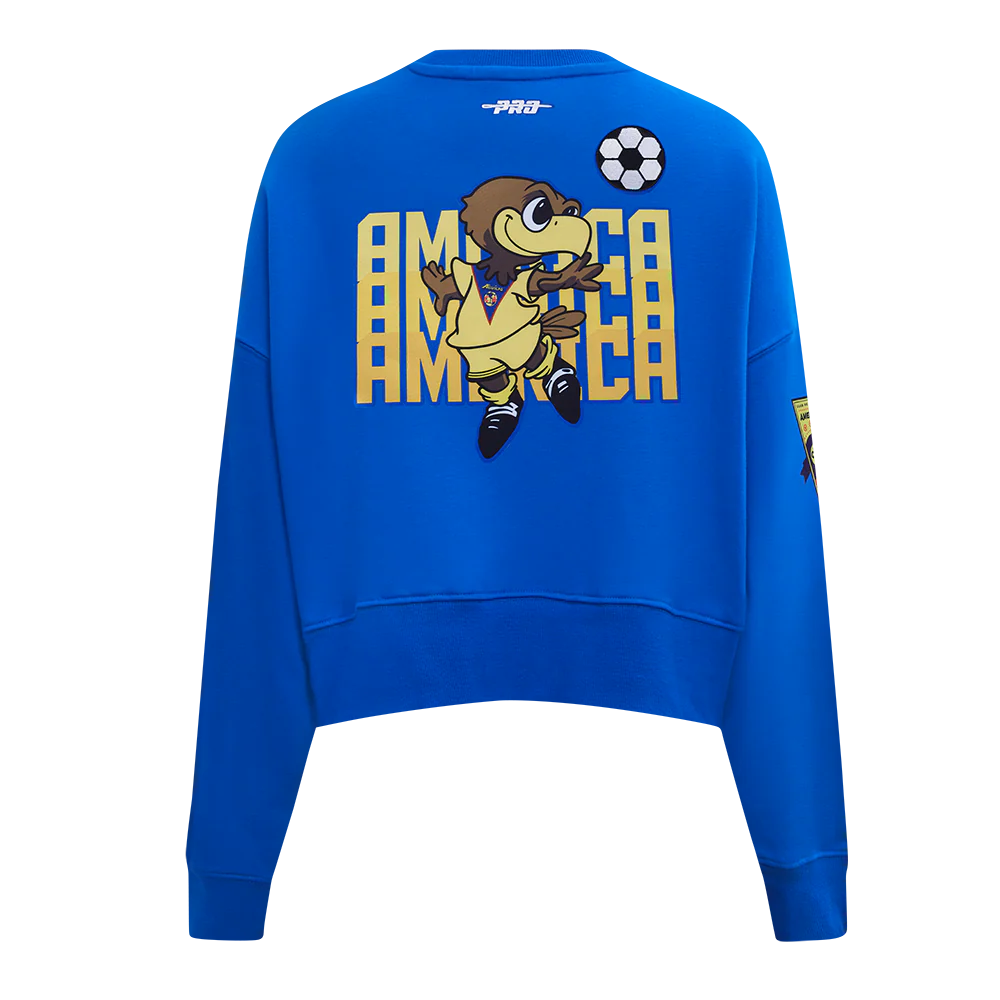LIGA MX CLUB AMERICA STADIUM WOMEN'S DOUBLE KNIT CREWNECK (ROYAL BLUE) - Image 3