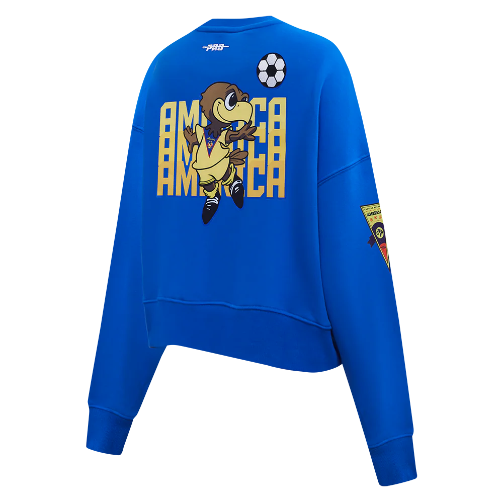 LIGA MX CLUB AMERICA STADIUM WOMEN'S DOUBLE KNIT CREWNECK (ROYAL BLUE) - Image 4