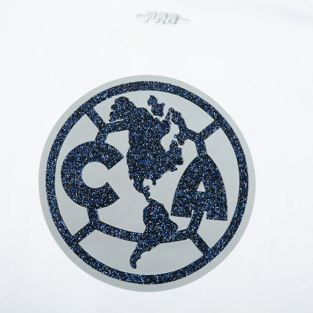 LIGA MX CLUB AMERICA TEAM CRYSTALLINE WOMEN'S CROPPED PULLOVER HOODIE (WHITE) - Image 5